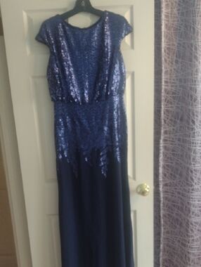 Tadashi Shoji Navy Sequin Gown